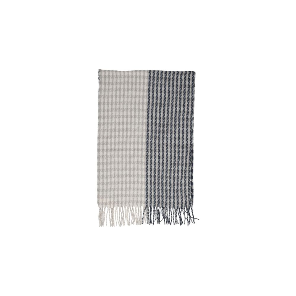 Only - Sophisticated Split Check Lightweight Scarf - Grey
