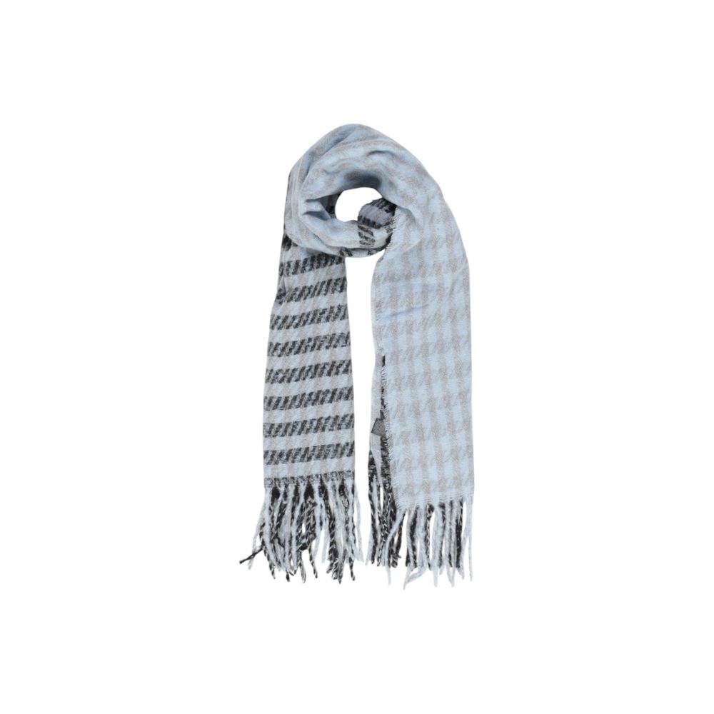 Only - Sophisticated Soft Check Fringe Scarf - Blue Grey