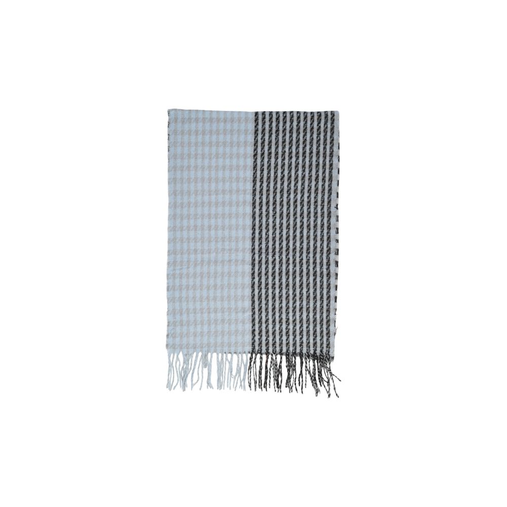 Only - Sophisticated Soft Check Fringe Scarf - Blue Grey