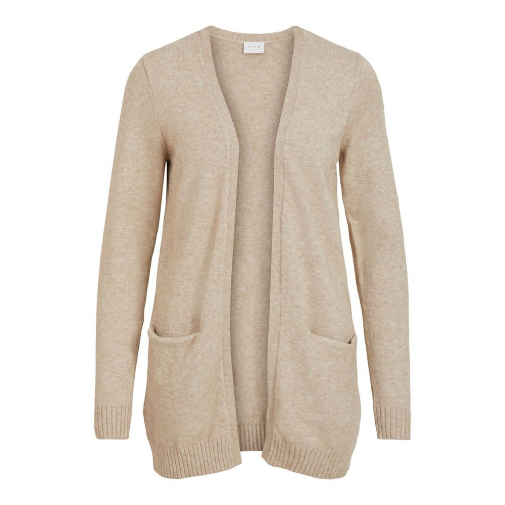 Vila Clothes Beige Viscose Cardigan -   -  Vila Clothes.