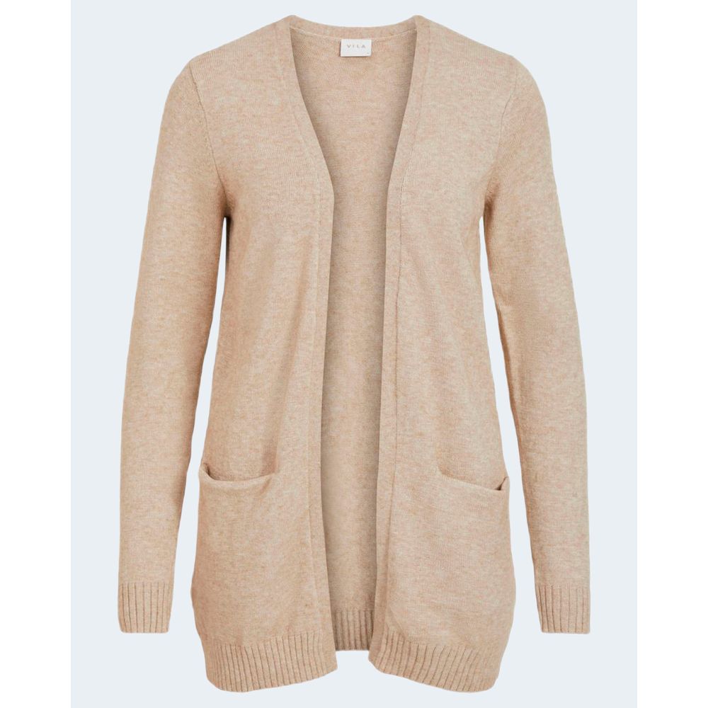 Vila Clothes Beige Viscose Cardigan -   -  Vila Clothes.