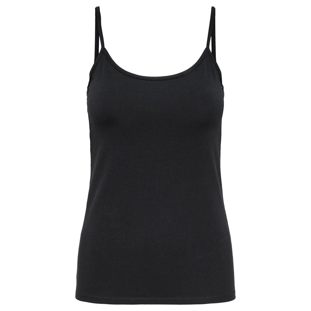 Only Black Cotton Tank Top -   -  Only.