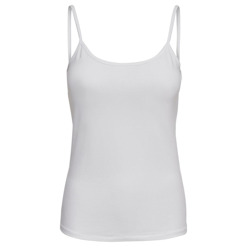 Only White Cotton Tank Top -   -  Only.
