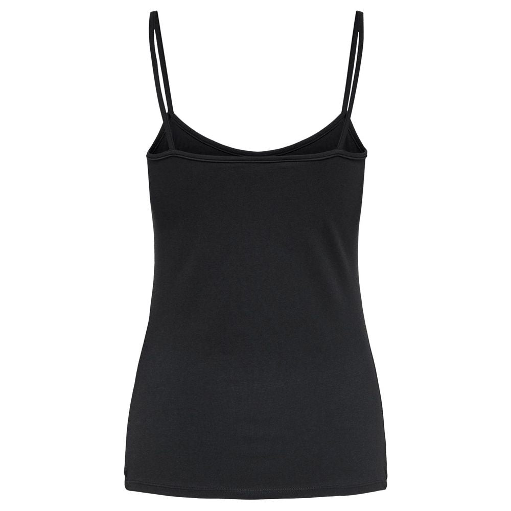 Only Black Cotton Tank Top -   -  Only.