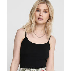 Only Black Cotton Tank Top -   -  Only.