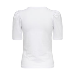 Only White Cotton T-Shirt -   -  Only.