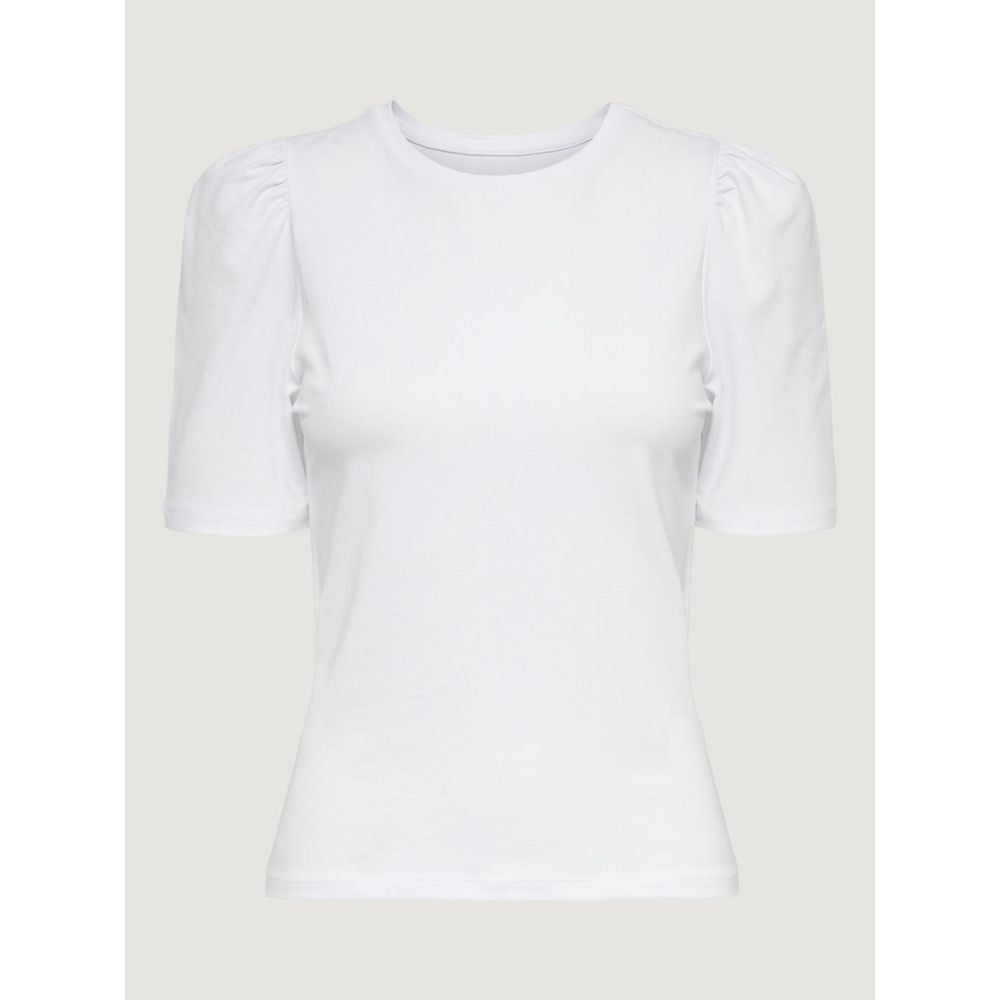 Only White Cotton T-Shirt -   -  Only.