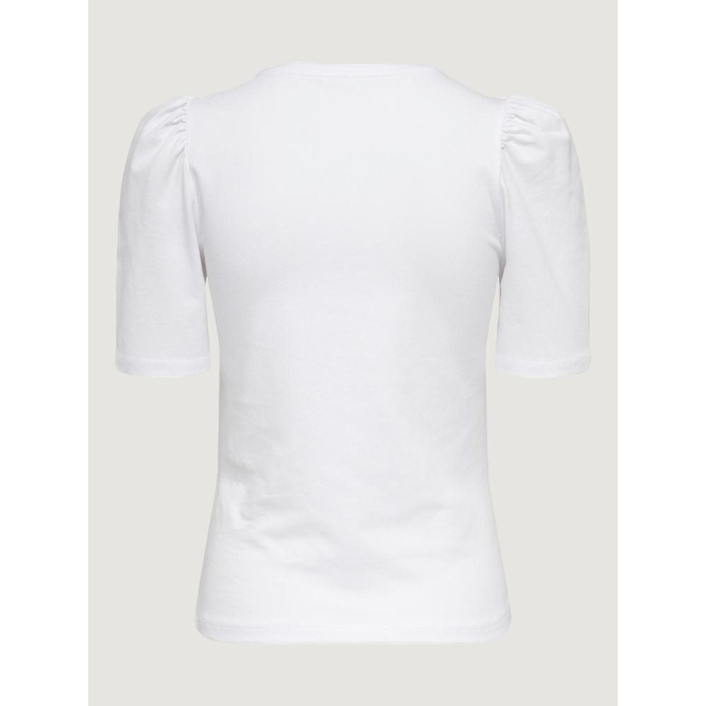 Only White Cotton T-Shirt -   -  Only.