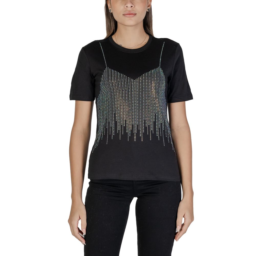 Only Black Cotton T-Shirt -   -  Only.