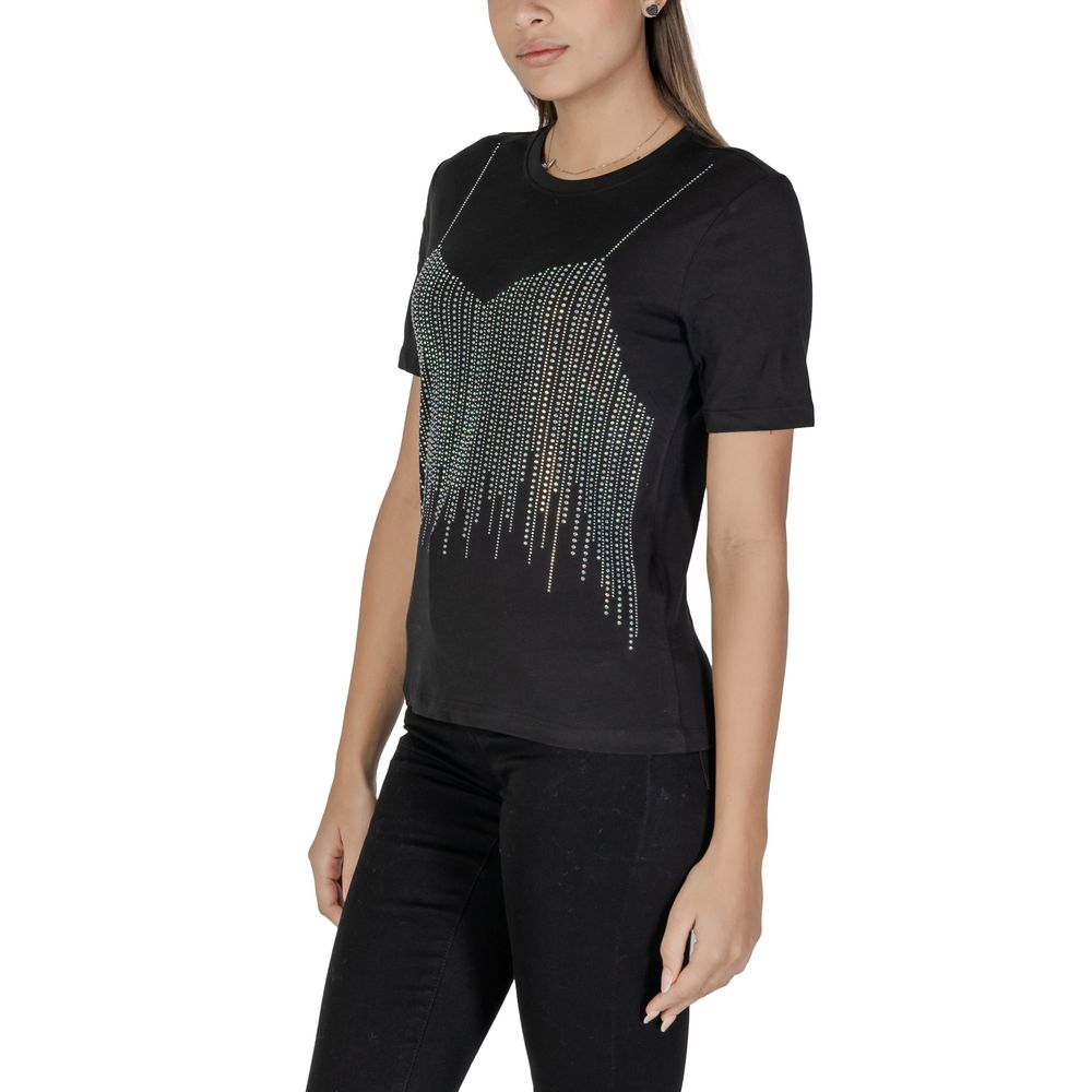 Only Black Cotton T-Shirt -   -  Only.