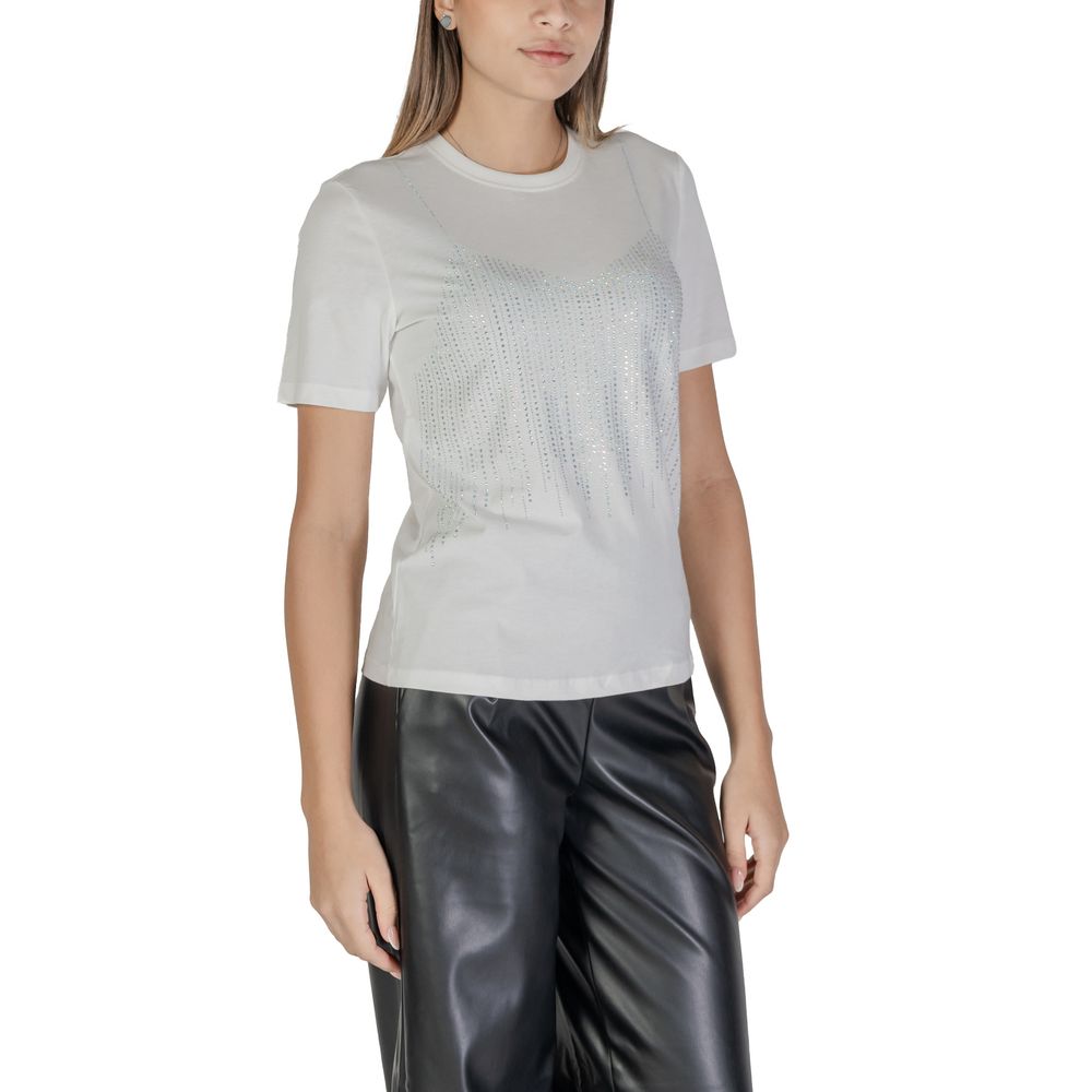 Only White Cotton T-Shirt -   -  Only.