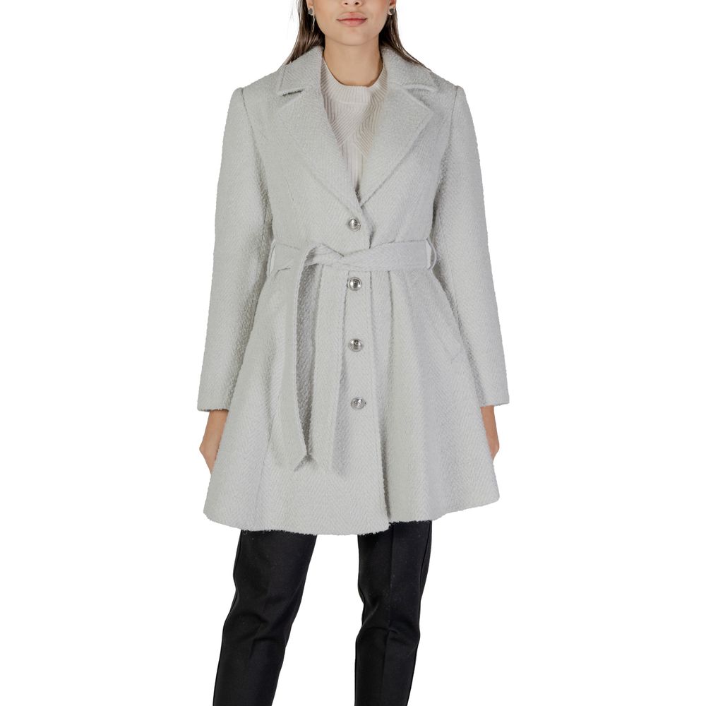 Guess Gray Polyester Coat -   -  Guess.