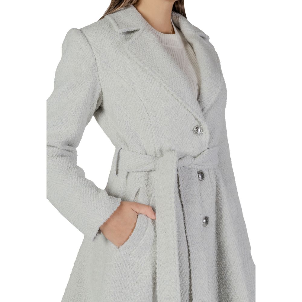 Guess Gray Polyester Coat -   -  Guess.