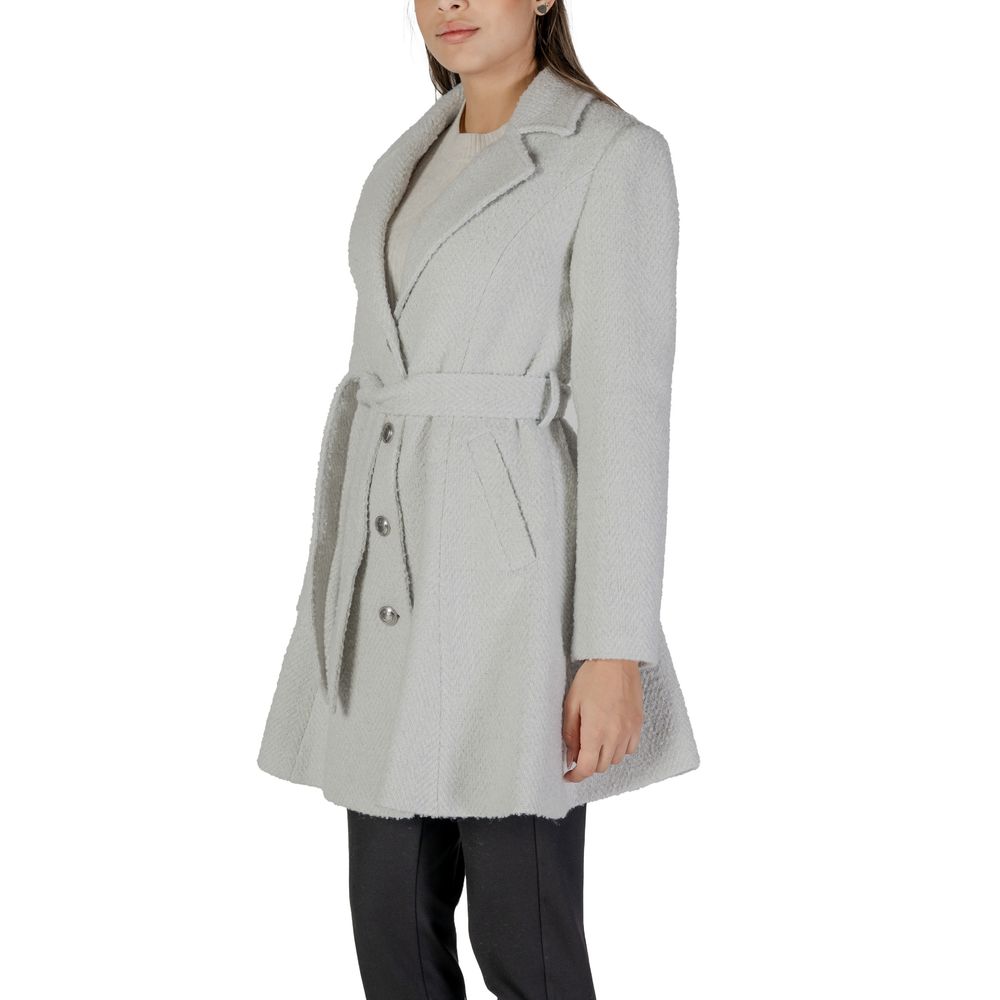 Guess Gray Polyester Coat -   -  Guess.