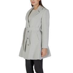 Guess Gray Polyester Coat -   -  Guess.