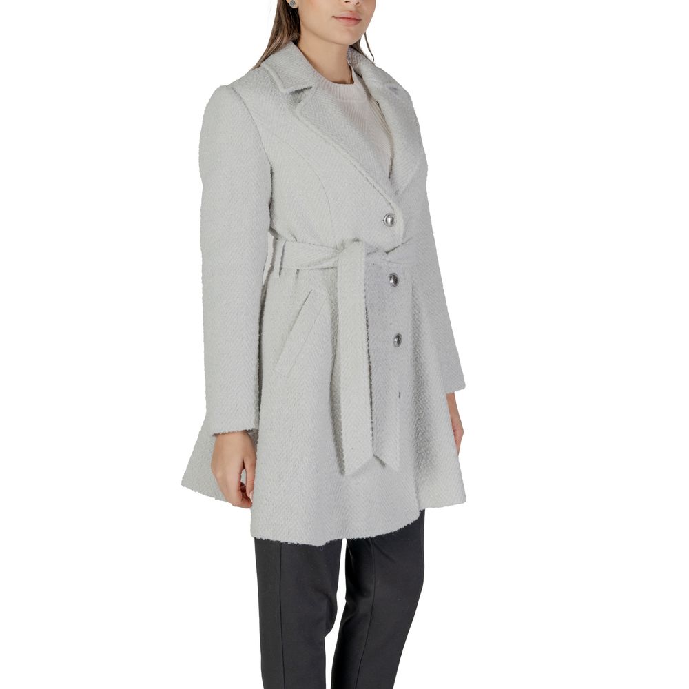 Guess Gray Polyester Coat -   -  Guess.