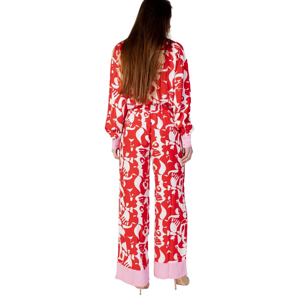 Vila Clothes Red Viscose Pant -   -  Vila Clothes.