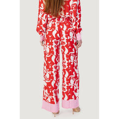 Vila Clothes Red Viscose Pant -   -  Vila Clothes.