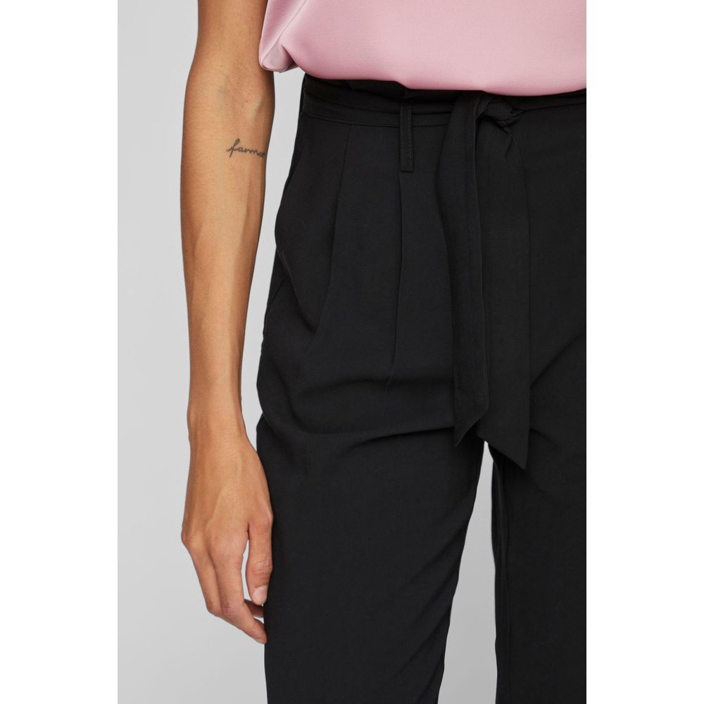 Vila Clothes Black Viscose Cropped Pant -   -  Vila Clothes.