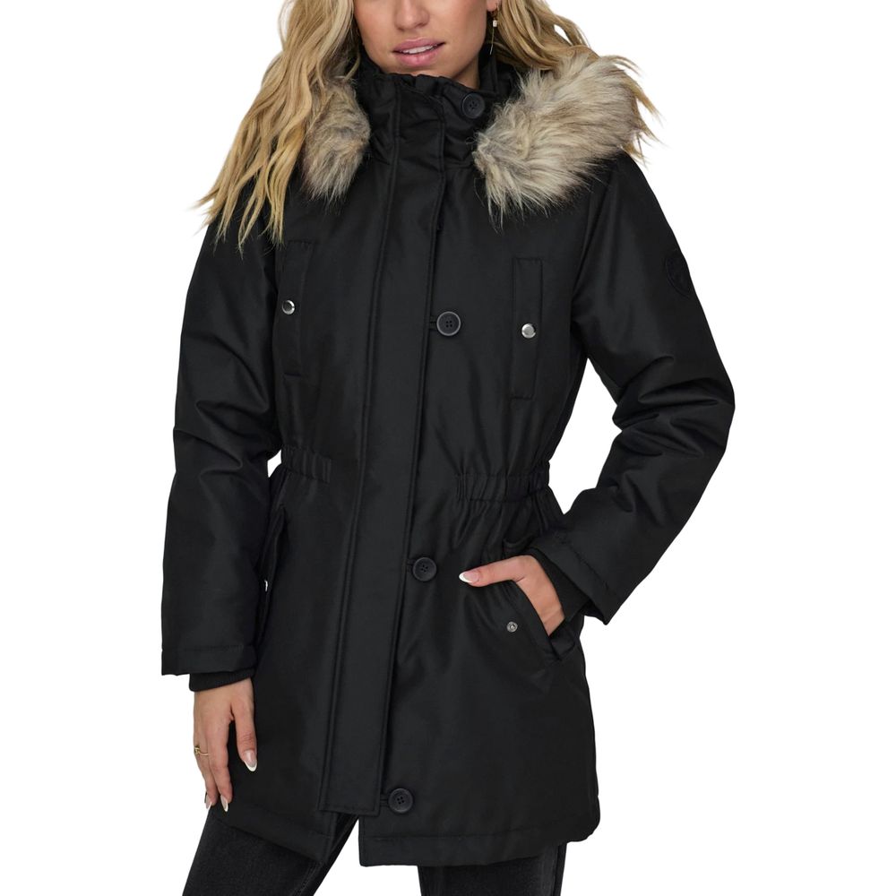 Only Black Polyester Parka -   -  Only.