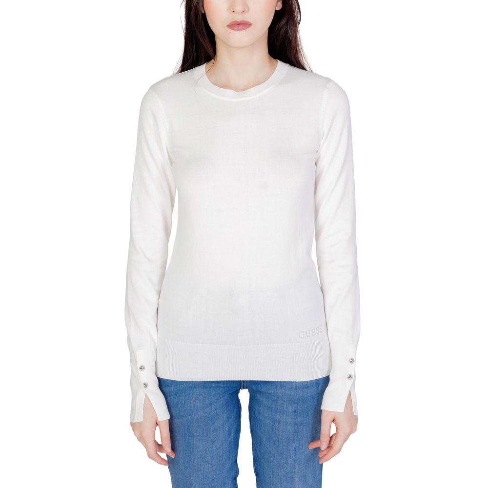 Guess - Minimalist Cotton Long Sleeve Sweatshirt - White