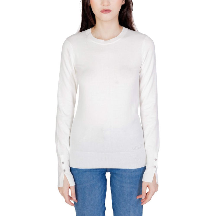 Guess - Minimalist Cotton Long Sleeve Sweatshirt - White Guess