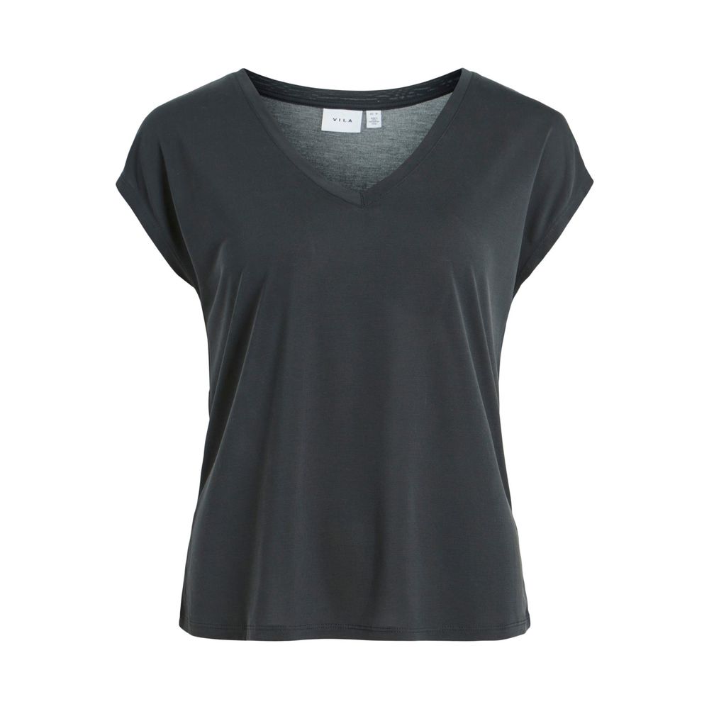 Vila Clothes Black Tencel T-Shirt -   -  Vila Clothes.