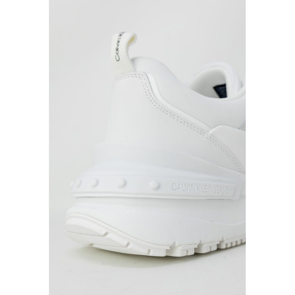 Calvin Klein Jeans White Suede Leather Sneaker -   -  Calvin Klein Jeans.