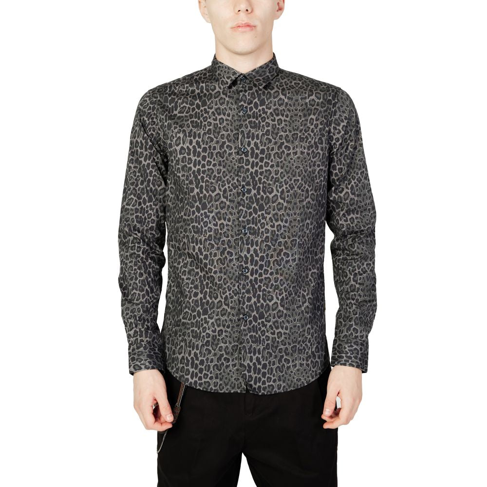 Gianni Lupo Gray Cotton Shirt -   -  Gianni Lupo.