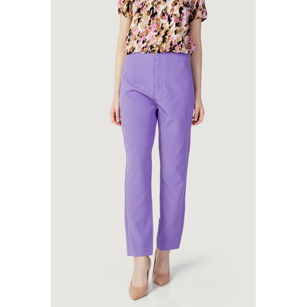 Only Purple Polyester Pant -   -  Only.