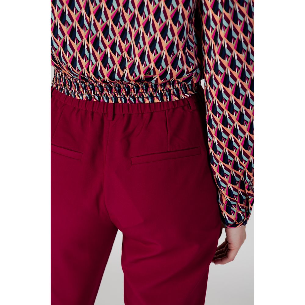 Vila Clothes Bordeaux Polyester Pant -   -  Vila Clothes.