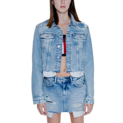 Tommy Hilfiger Jeans Light Blue Recycled Cotton Jackets & Coat -   -  Tommy Hilfiger Jeans.