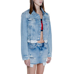Tommy Hilfiger Jeans Light Blue Recycled Cotton Jackets & Coat -   -  Tommy Hilfiger Jeans.
