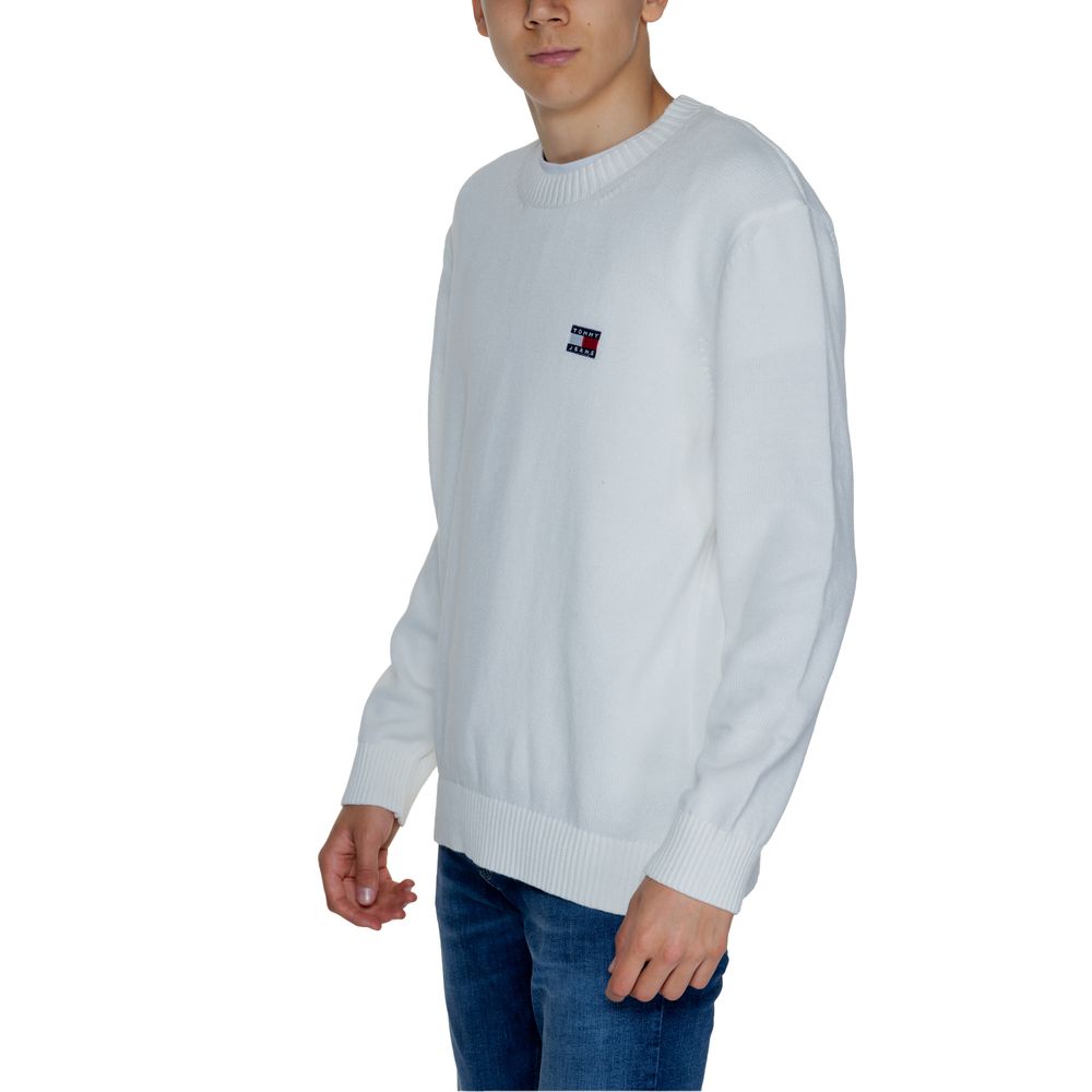 Tommy Hilfiger Jeans White Cotton Sweater -   -  Tommy Hilfiger Jeans.
