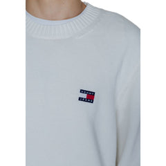 Tommy Hilfiger Jeans White Cotton Sweater -   -  Tommy Hilfiger Jeans.