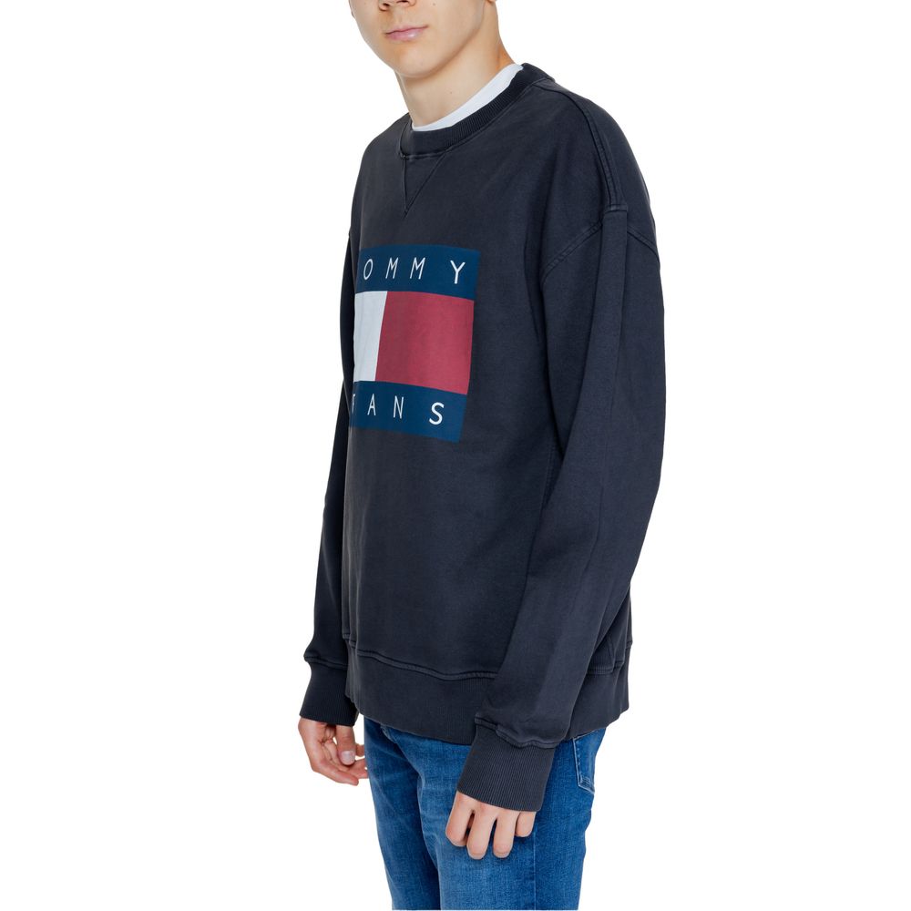 Tommy Hilfiger Jeans Black Cotton Sweatshirt -   -  Tommy Hilfiger Jeans.
