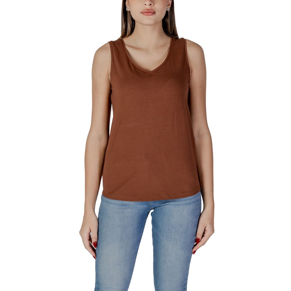 B.Young Brown Cotton Tank Top -   -  B.Young.