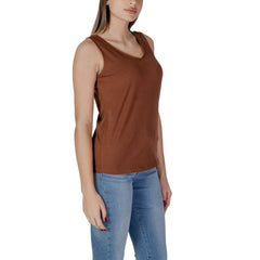 B.Young Brown Cotton Tank Top -   -  B.Young.