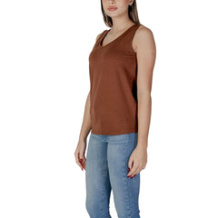 B.Young Brown Cotton Tank Top -   -  B.Young.