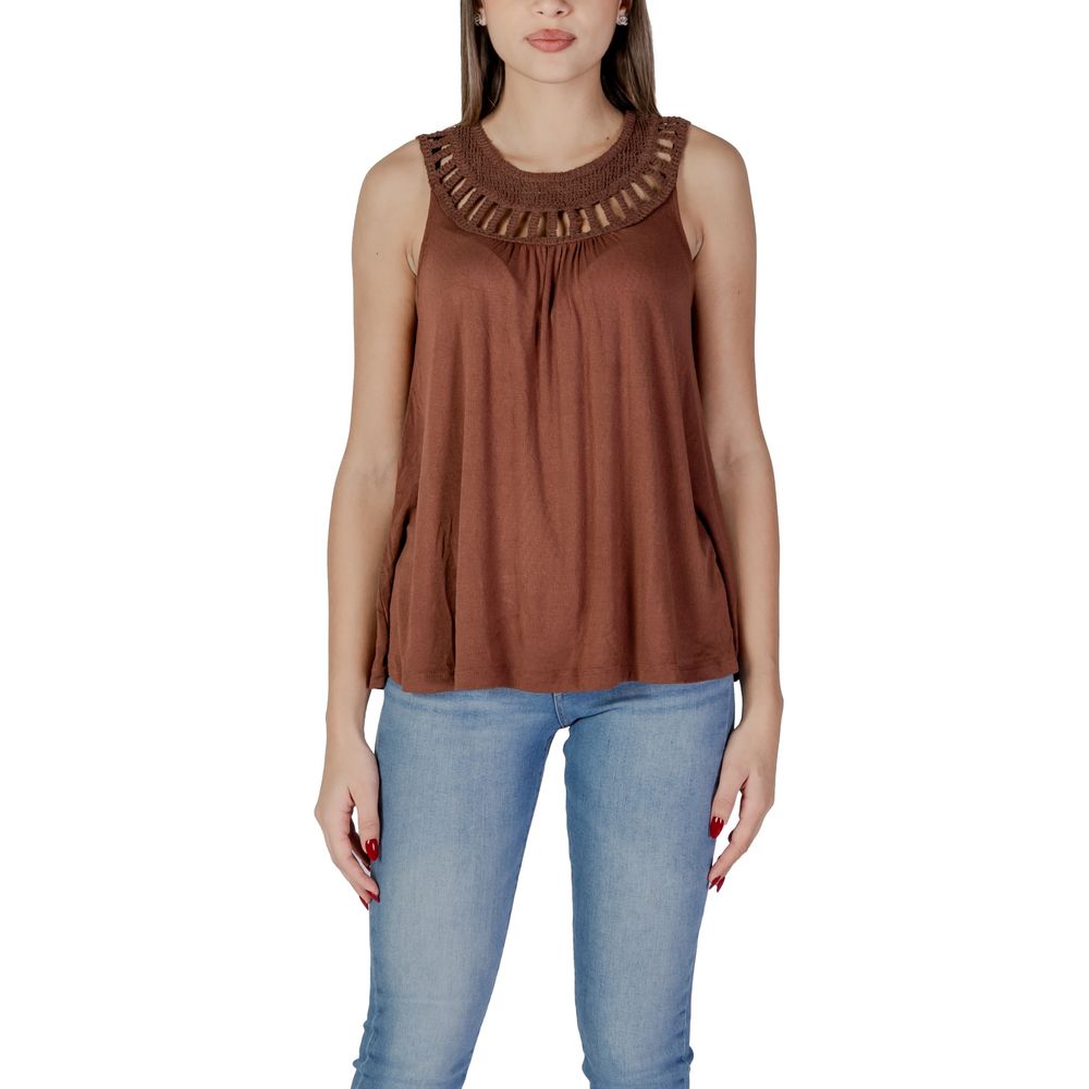 B.Young Brown Viscose Top -   -  B.Young.