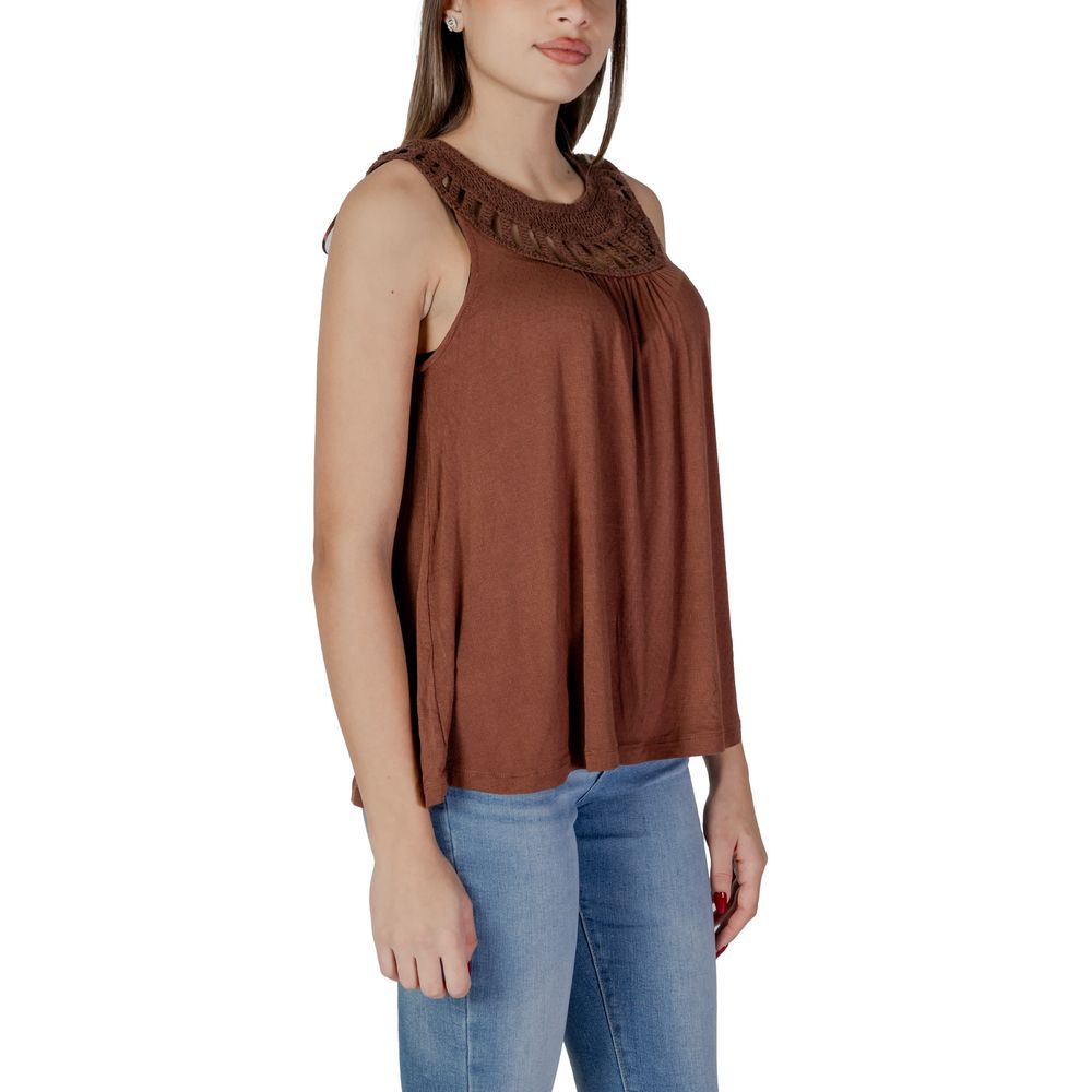 B.Young Brown Viscose Top -   -  B.Young.