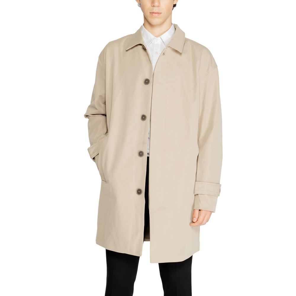 Only & Sons Beige Polyester Trench Coat -   -  Only & Sons.