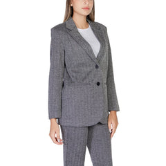 ICHI Black Polyester Blazer -   -  ICHI.