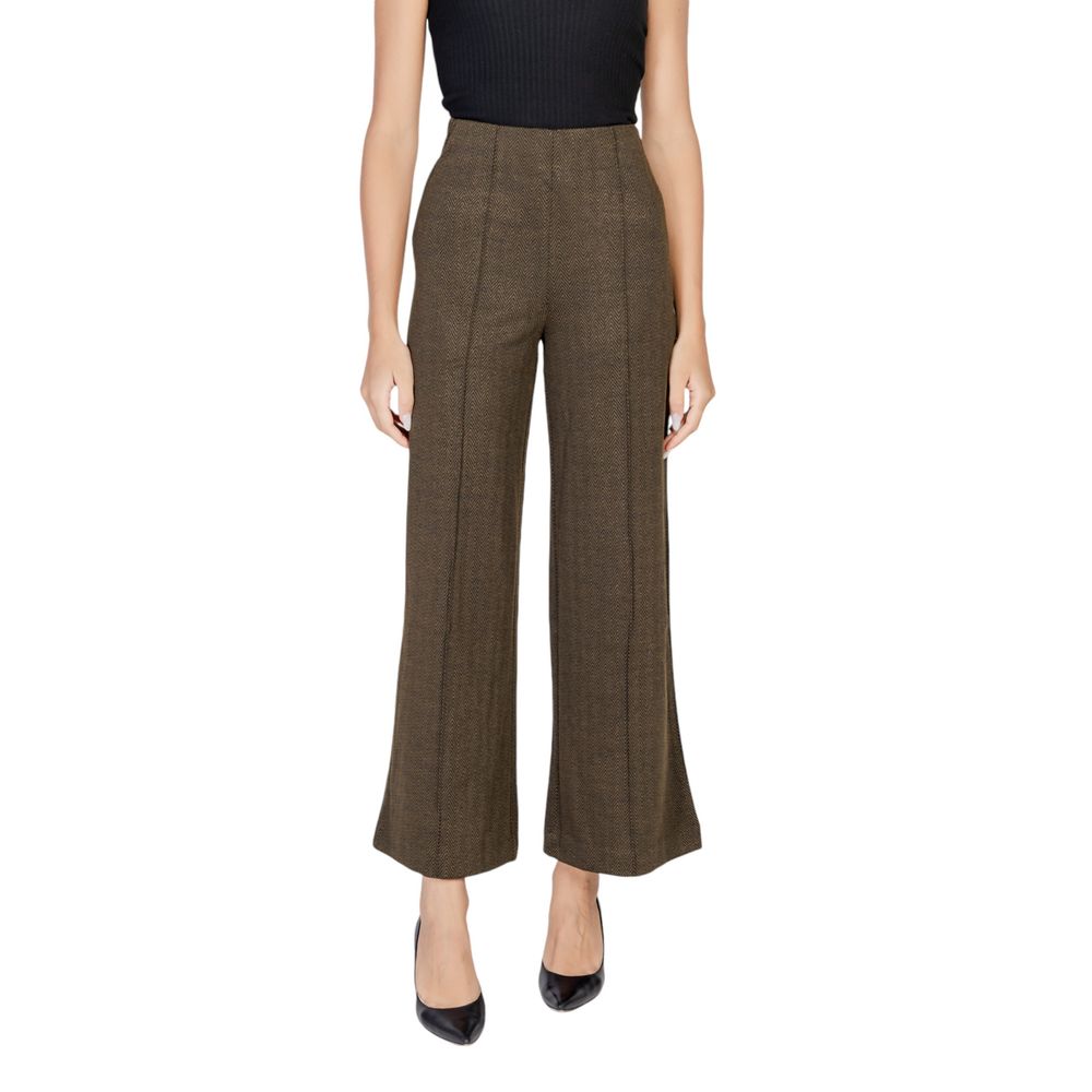 ICHI Green Polyester Pant -   -  ICHI.