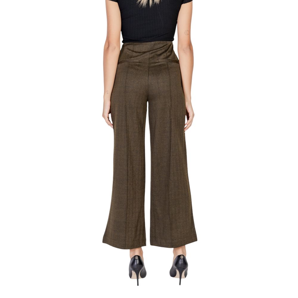 ICHI Green Polyester Pant -   -  ICHI.