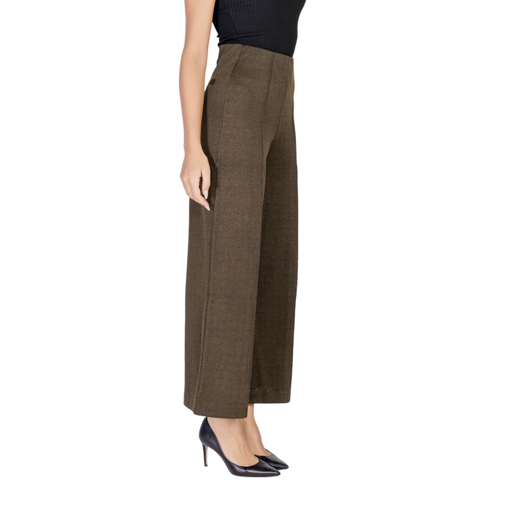 ICHI Green Polyester Pant -   -  ICHI.