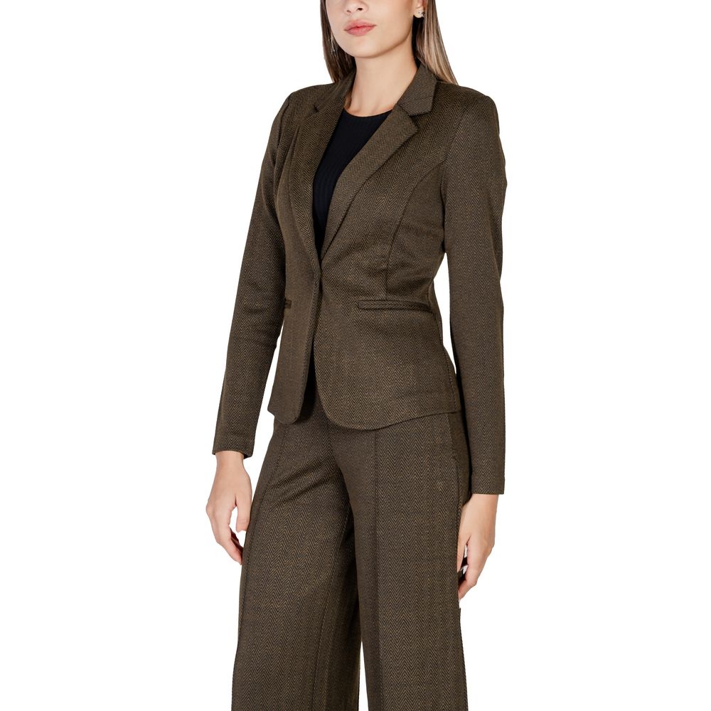 ICHI Green Polyester Blazer -   -  ICHI.
