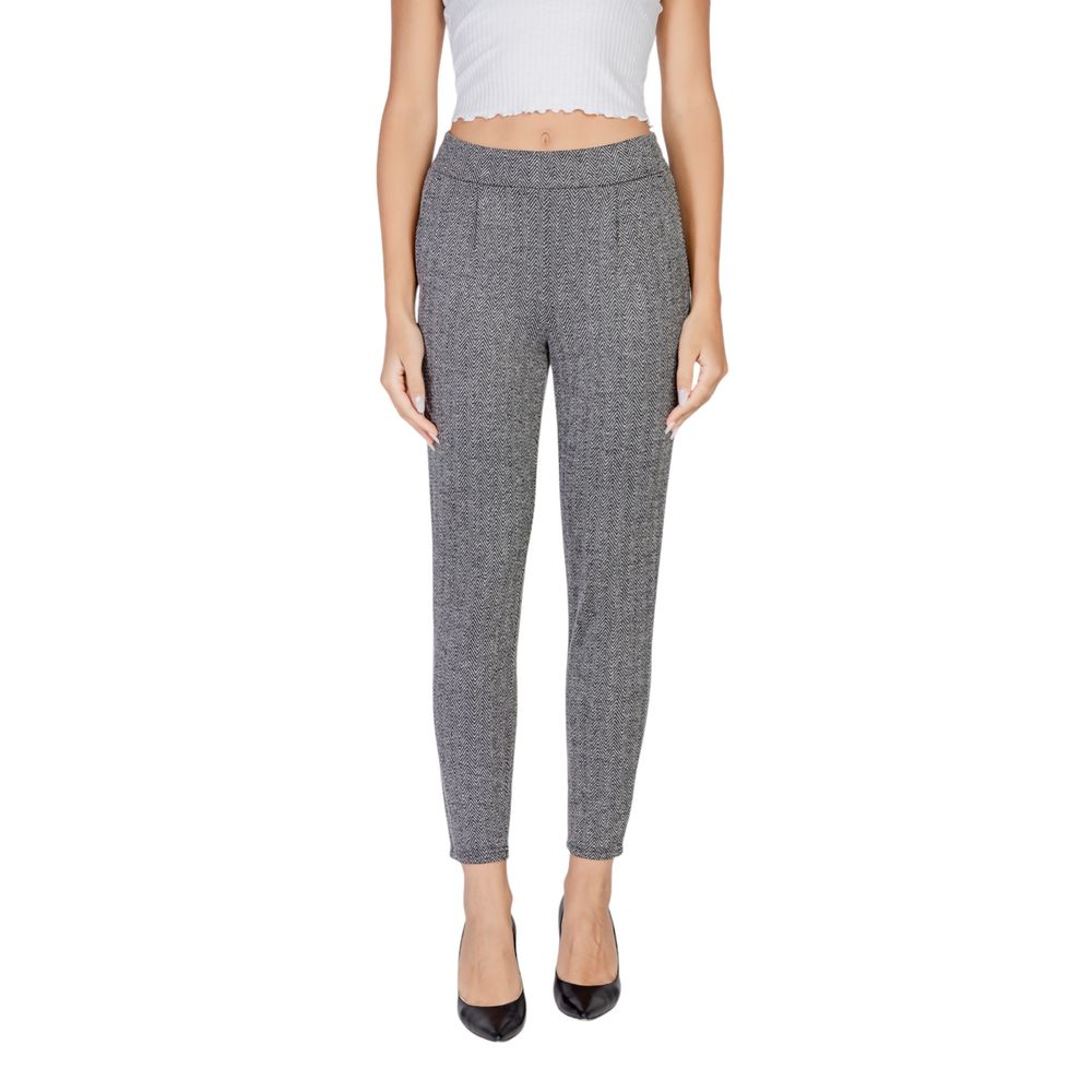 ICHI Black Polyester Skinny Pant -   -  ICHI.