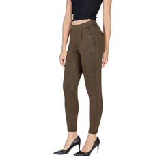 ICHI Green Polyester Skinny Pant -   -  ICHI.