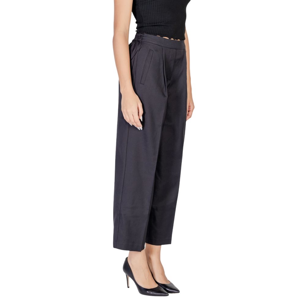 ICHI Black Polyester Pant -   -  ICHI.